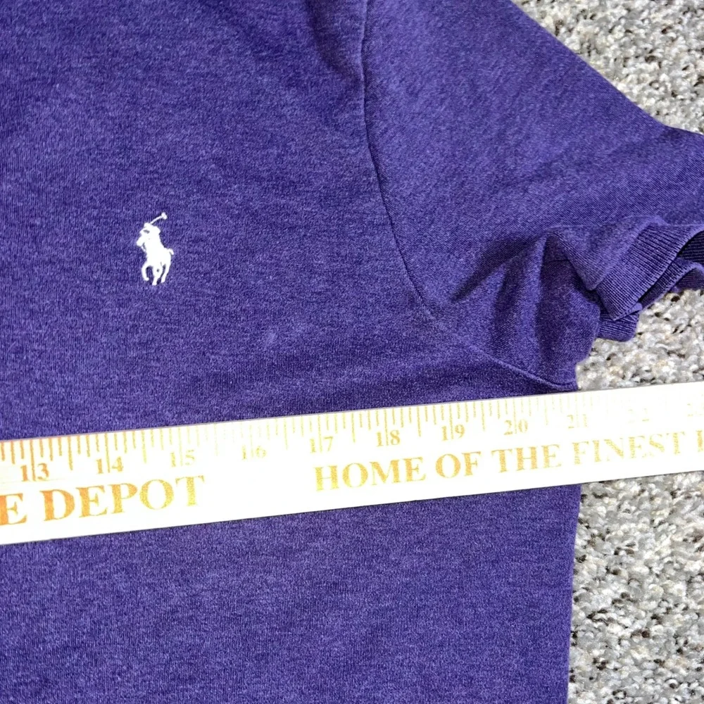 Polo Ralph Lauren Mens Medium Purple Short Sleeve Pony Logo Shirt Tennis Tail